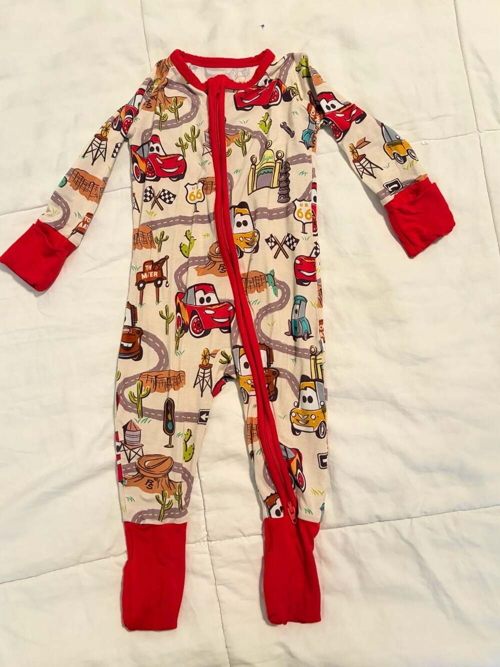 Little Sleepies Disney Cars Radiator Springs Zippy Size 3-6 Months Bamboo